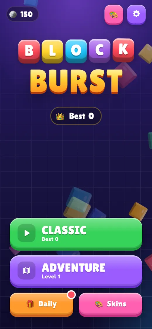 Block Burst menu on a phone