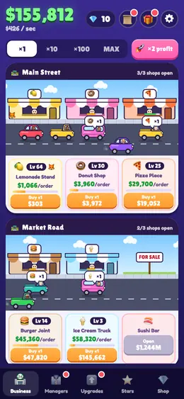Idle Tycoon gameplay screenshot