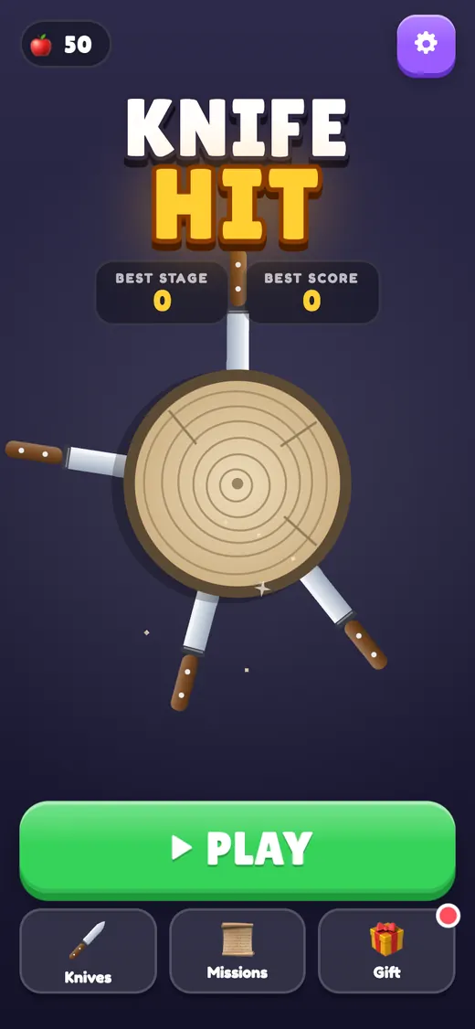 Knife Hit menu on a phone