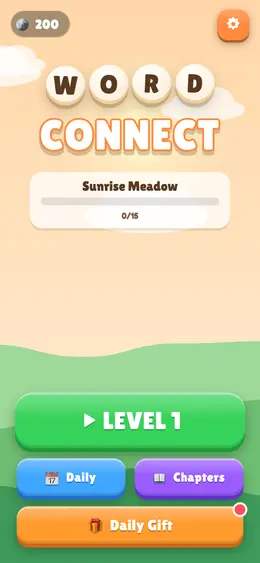 Word Connect HTML5 game home screen